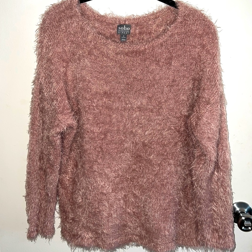 NY&Co pink eyelash soft sweater size Med
